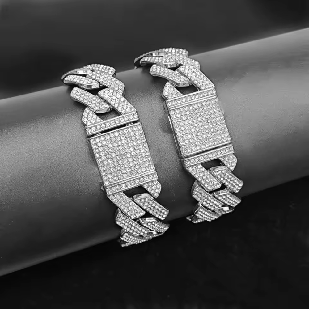 Iced Out CZ Stone Men jewelry Hip Hop Micro Pave Cuban Link Chain High Quality Heavy Chunky Necklace 3 Rows Cubic Zirconia