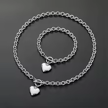 2 Pieces Of Women's Creative Pearl Love Necklace With Bracelet Jewelry Set For Weddings, Banquets, Parties, Festivals, Gifts8162