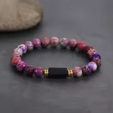 Raw Black Tourmaline Black Tourmaline bracelet, 6mm wrist mara, protection, grounding, stress relief, root chakra,1pc