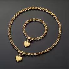 2 Pieces Of Women's Creative Pearl Love Necklace With Bracelet Jewelry Set For Weddings, Banquets, Parties, Festivals, Gifts8162