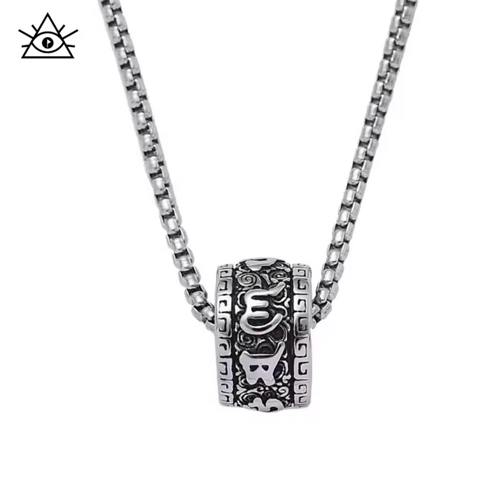 Six-character Mantra, Transfer Beads, Titanium Steel Men's Necklace, Stainless Steel Pendant, Non-fading Jewelry
