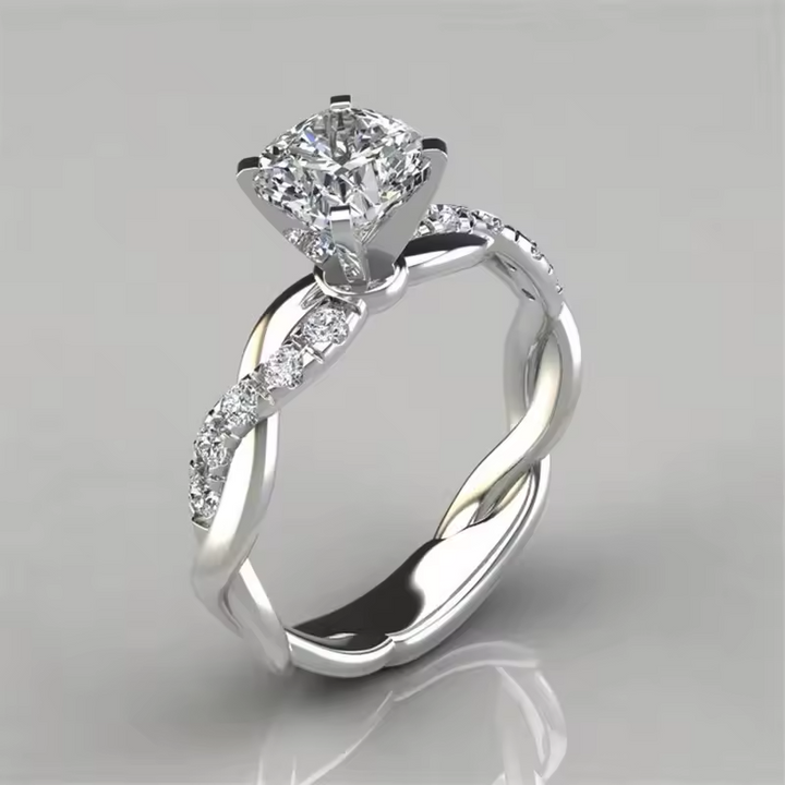 Fashion Luxury Rhinestones Rings for Women Men Korean Romantic Shiny Zircon Cross Lovers' Ring Commitment Wedding Jewelry Gift