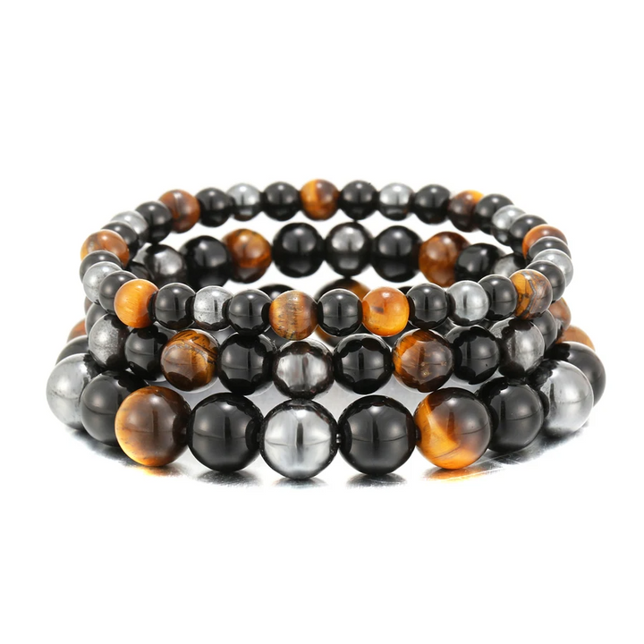 Natural Black Obsidian Hematite Tiger Eye Beads Bracelets Men for Magnetic Health Protection Women Soul Jewelry Pulsera Hombre
