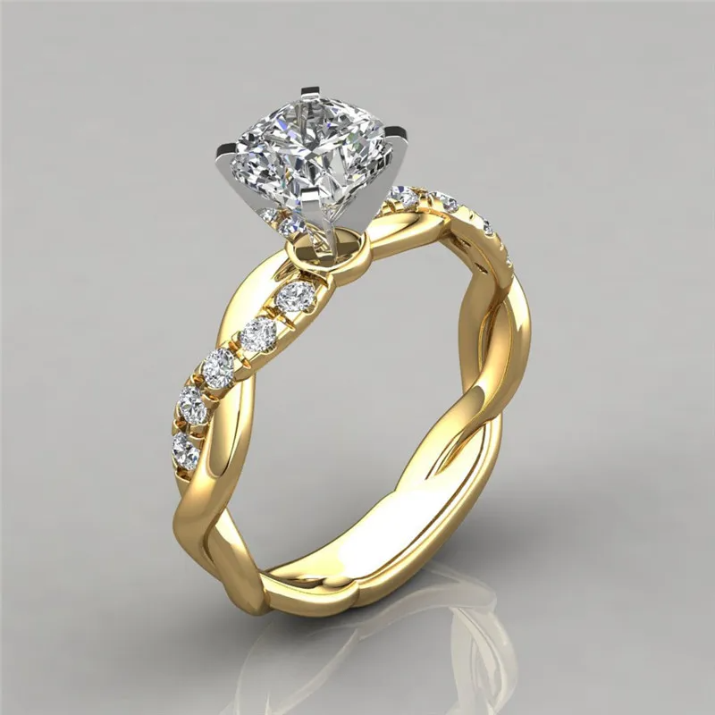 Fashion Luxury Rhinestones Rings for Women Men Korean Romantic Shiny Zircon Cross Lovers' Ring Commitment Wedding Jewelry Gift