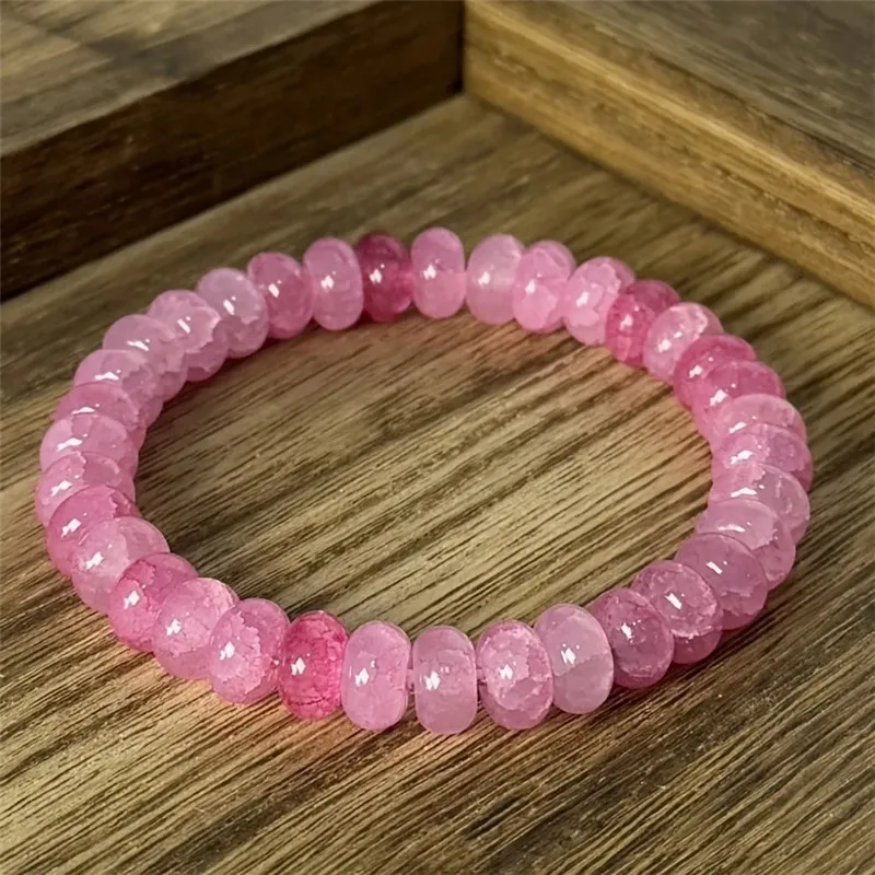 1/pc Elegant Pink Agate Anti Anxiety Bracelet for Relaxation Natural Stone, Bohemian and Retro Style Perfect Gift for Men Women